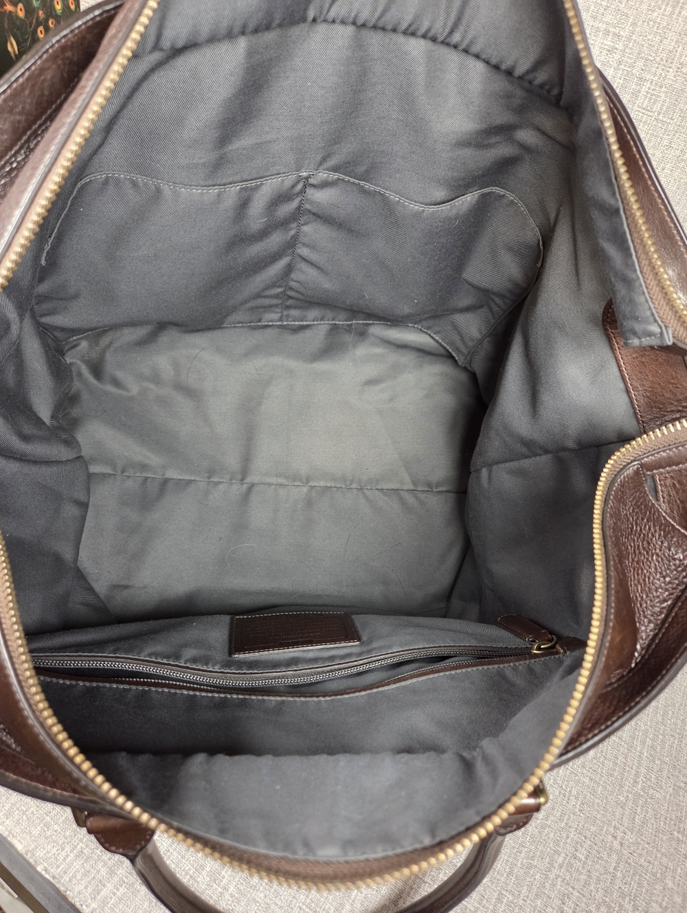 COACH Bleecker Weekend XL Leather Tote Bag Dark Brown RARE COLOR  Style# 70487 - Picture 9 of 14
